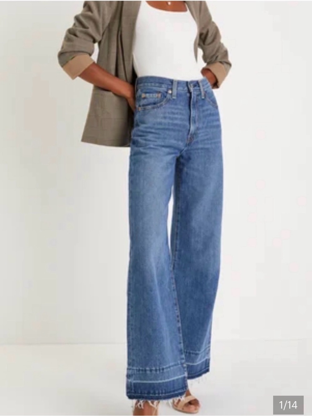 Levi’s Women's Wide Leg Ribcage Blue Denim Jeans